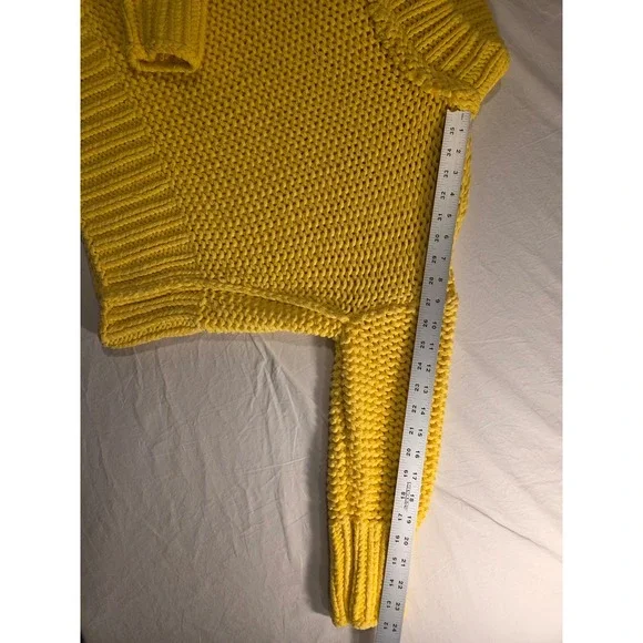 Free People Women's My Only Sunshine Sweater Chunky Knit Turtleneck, Yellow - Picture 8 of 9